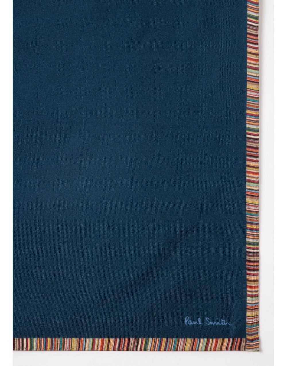 Young Ideas/Henmores - Striped Edge Silk Pocket Square - 47 Navy - OS