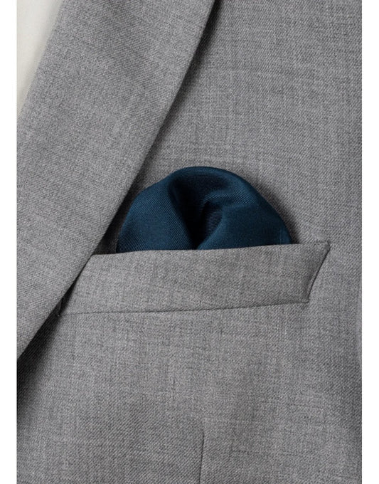 Young Ideas/Henmores - Striped Edge Silk Pocket Square - 47 Navy - OS