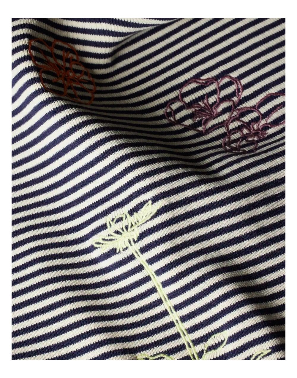 Young Ideas/Henmores - Striped Floral Drawing Detail Sleevless Top - 49 Very Dark Navy - XS