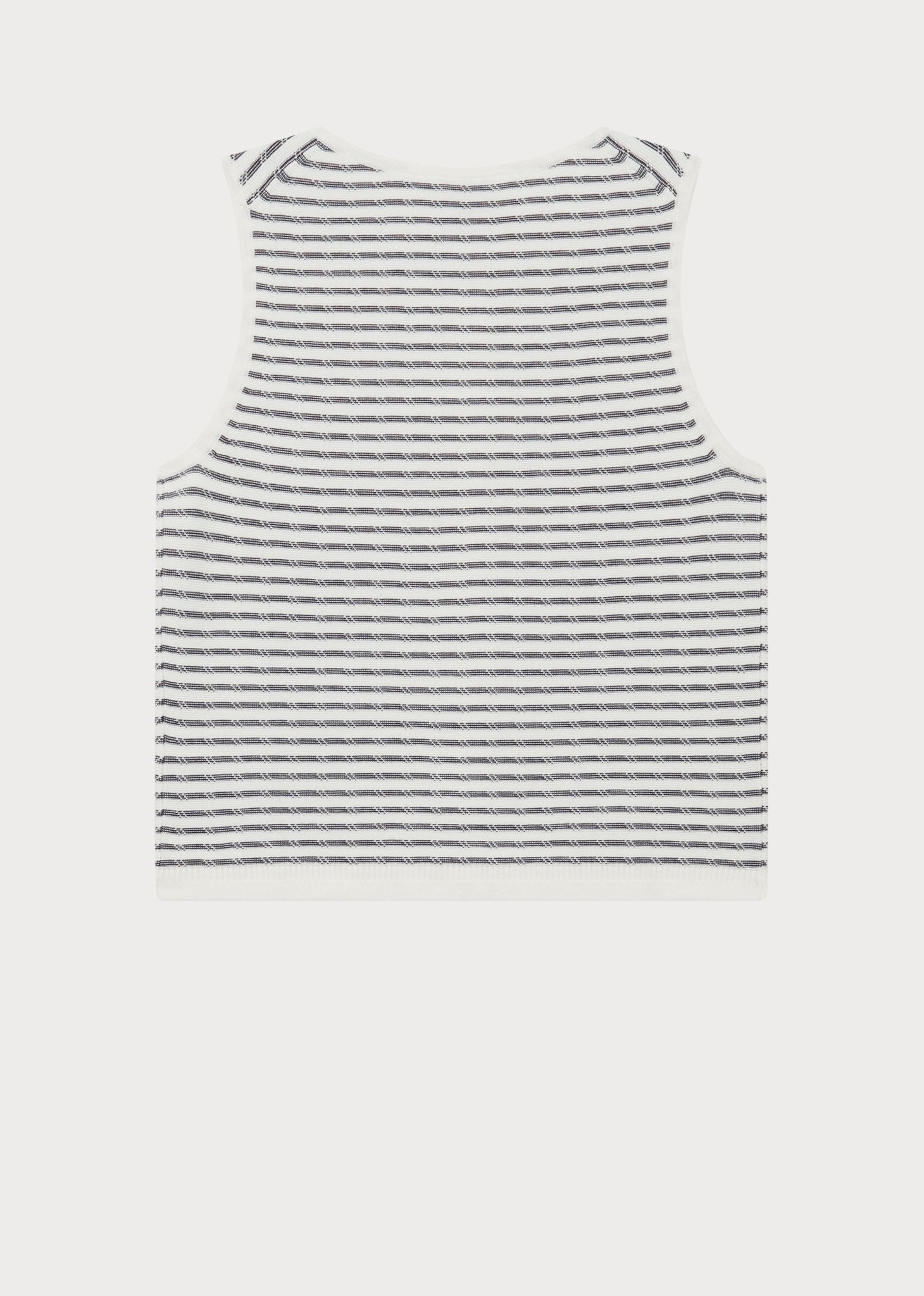 Young Ideas/Henmores - Striped Knitted Sleeveless Vest - 02 White - XS