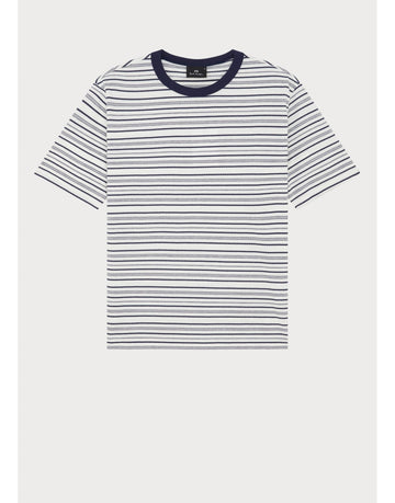 Young Ideas/Henmores - Striped Textured T-Shirt - 02 Navy/White - M