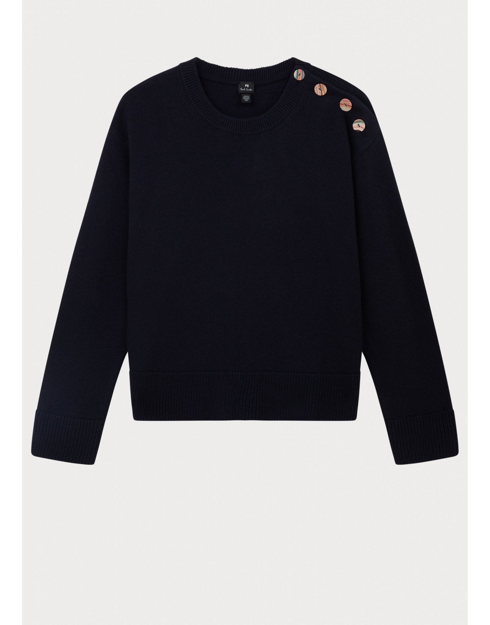 Young Ideas/Henmores - Swirl Shoulder Button Detail Jumper - 49 Navy Blue - XS