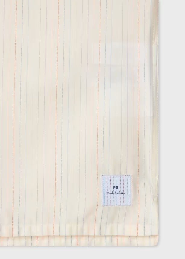 Young Ideas & Henmores - Thin Multi Stripe Short Sleeve Shirt - 92 White Multi - S