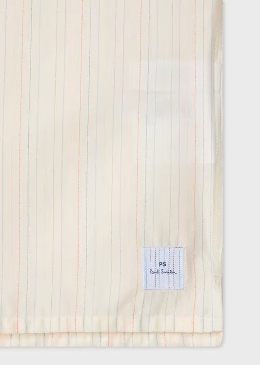 Young Ideas & Henmores - Thin Multi Stripe Short Sleeve Shirt - 92 White Multi - S