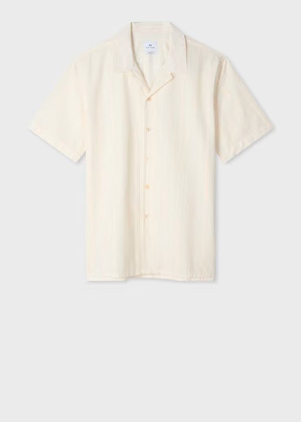 Young Ideas & Henmores - Thin Multi Stripe Short Sleeve Shirt - 92 White Multi - S