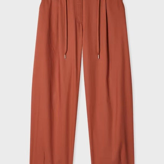 Young Ideas & Henmores - Tie Waist Tapered Trousers - 24 Burnt Red - 8