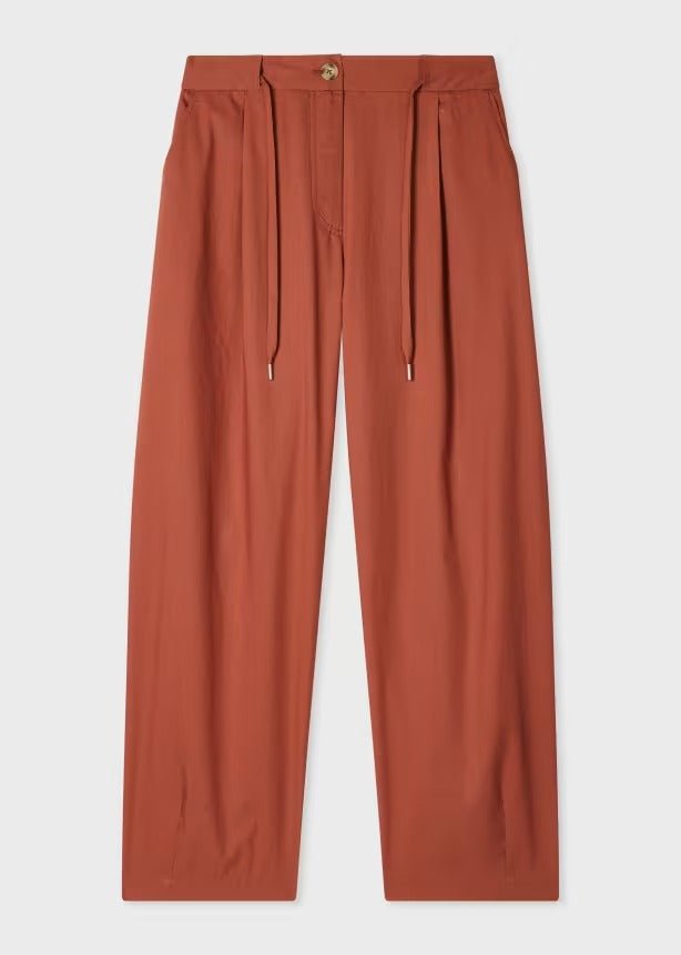 Young Ideas & Henmores - Tie Waist Tapered Trousers - 24 Burnt Red - 8