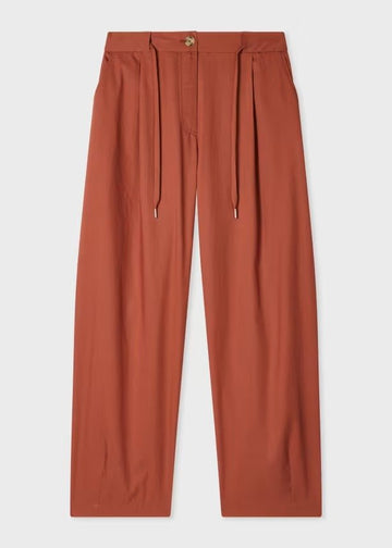 Young Ideas & Henmores - Tie Waist Tapered Trousers - 24 Burnt Red - 8