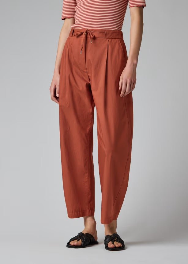 Young Ideas & Henmores - Tie Waist Tapered Trousers - 24 Burnt Red - 8