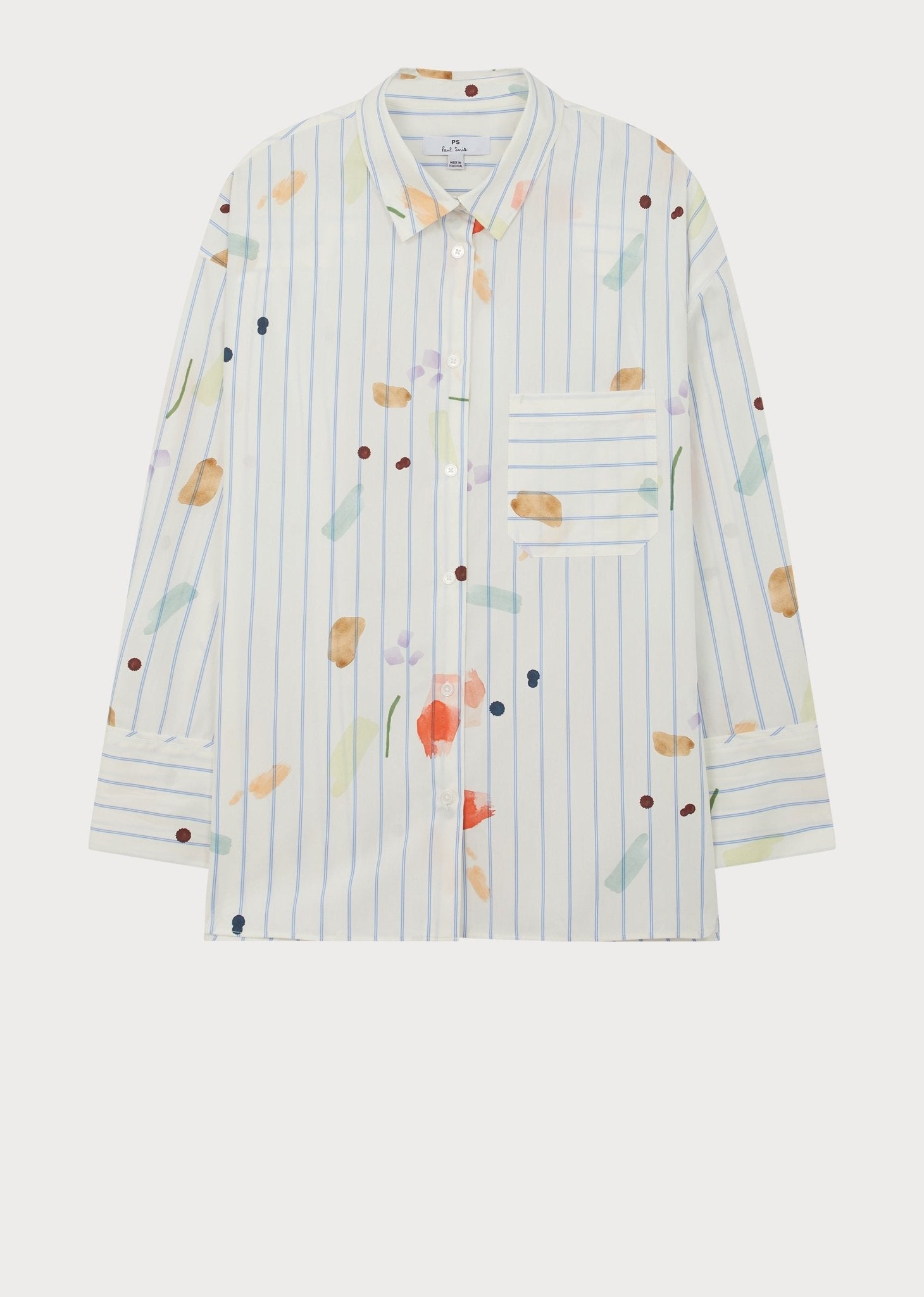Young Ideas/Henmores - Watercolour Stripe Oversize Shirt - 02 White - 6