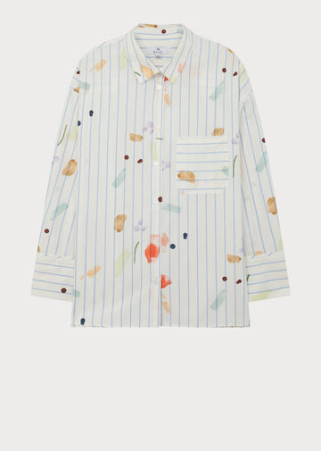 Young Ideas/Henmores - Watercolour Stripe Oversize Shirt - 02 White - 6