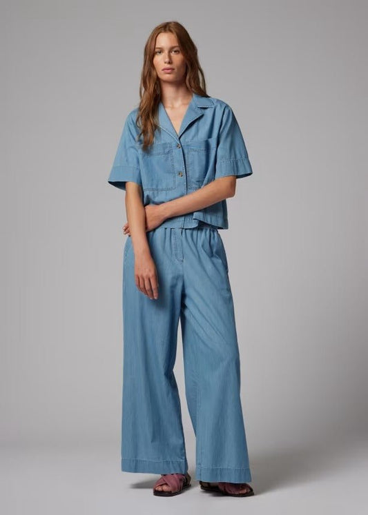 Young Ideas & Henmores - Wide Leg Pull On Trousers - 42 Denim Blue - 6