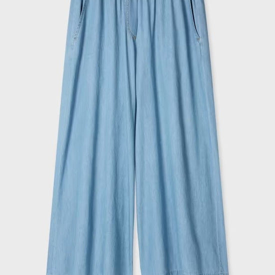 Young Ideas & Henmores - Wide Leg Pull On Trousers - 42 Denim Blue - 6