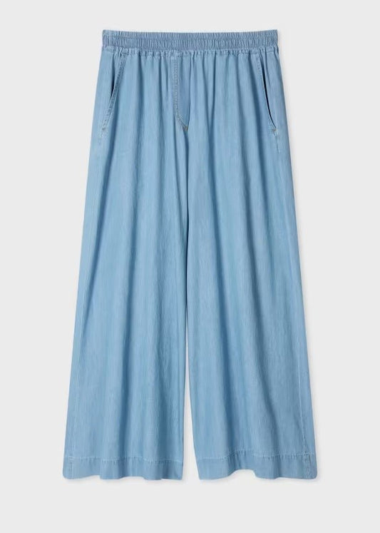 Young Ideas & Henmores - Wide Leg Pull On Trousers - 42 Denim Blue - 6