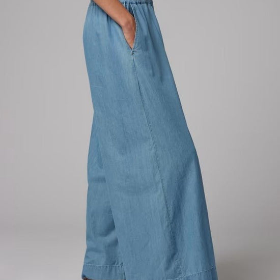 Young Ideas & Henmores - Wide Leg Pull On Trousers - 42 Denim Blue - 6