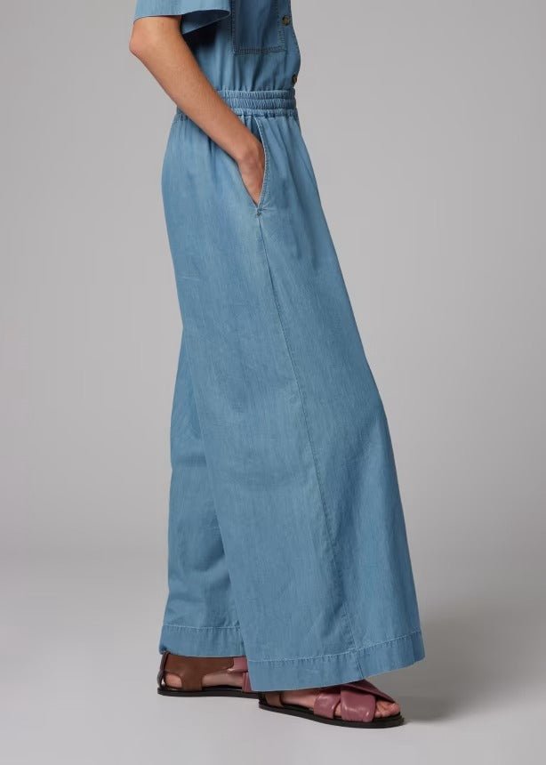 Young Ideas & Henmores - Wide Leg Pull On Trousers - 42 Denim Blue - 6