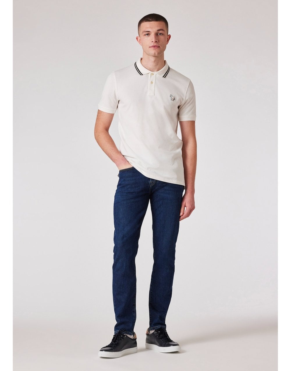 Young Ideas/Henmores - Zebra Embroidered Regular Fit Polo Shirt - 02A Off White - M