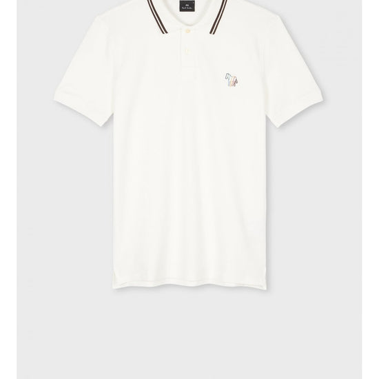 Young Ideas/Henmores - Zebra Embroidered Regular Fit Polo Shirt - 02A Off White - M