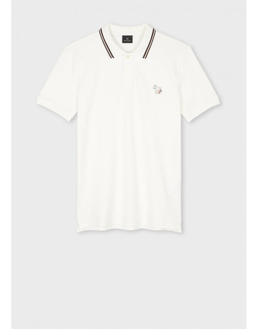 Young Ideas/Henmores - Zebra Embroidered Regular Fit Polo Shirt - 02A Off White - M