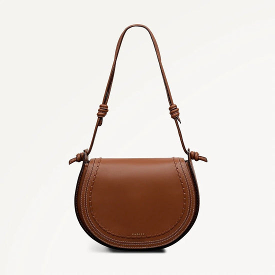 Young Ideas & Henmores - Camden Medium Flapover Shoulder Bag - Cognac - OS