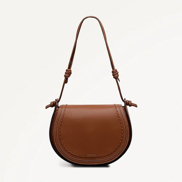 Young Ideas & Henmores - Camden Medium Flapover Shoulder Bag - Cognac - OS