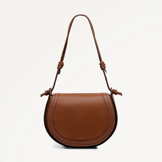 Young Ideas & Henmores - Camden Medium Flapover Shoulder Bag - Cognac - OS