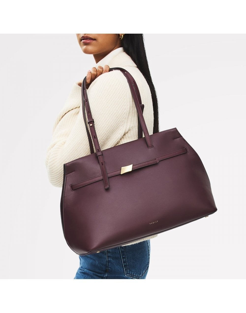 Young Ideas/Henmores - Christina Medium Ziptop Shoulder Bag - Dark Cherry - OS