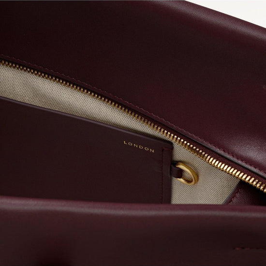 Young Ideas/Henmores - Christina Medium Ziptop Shoulder Bag - Dark Cherry - OS