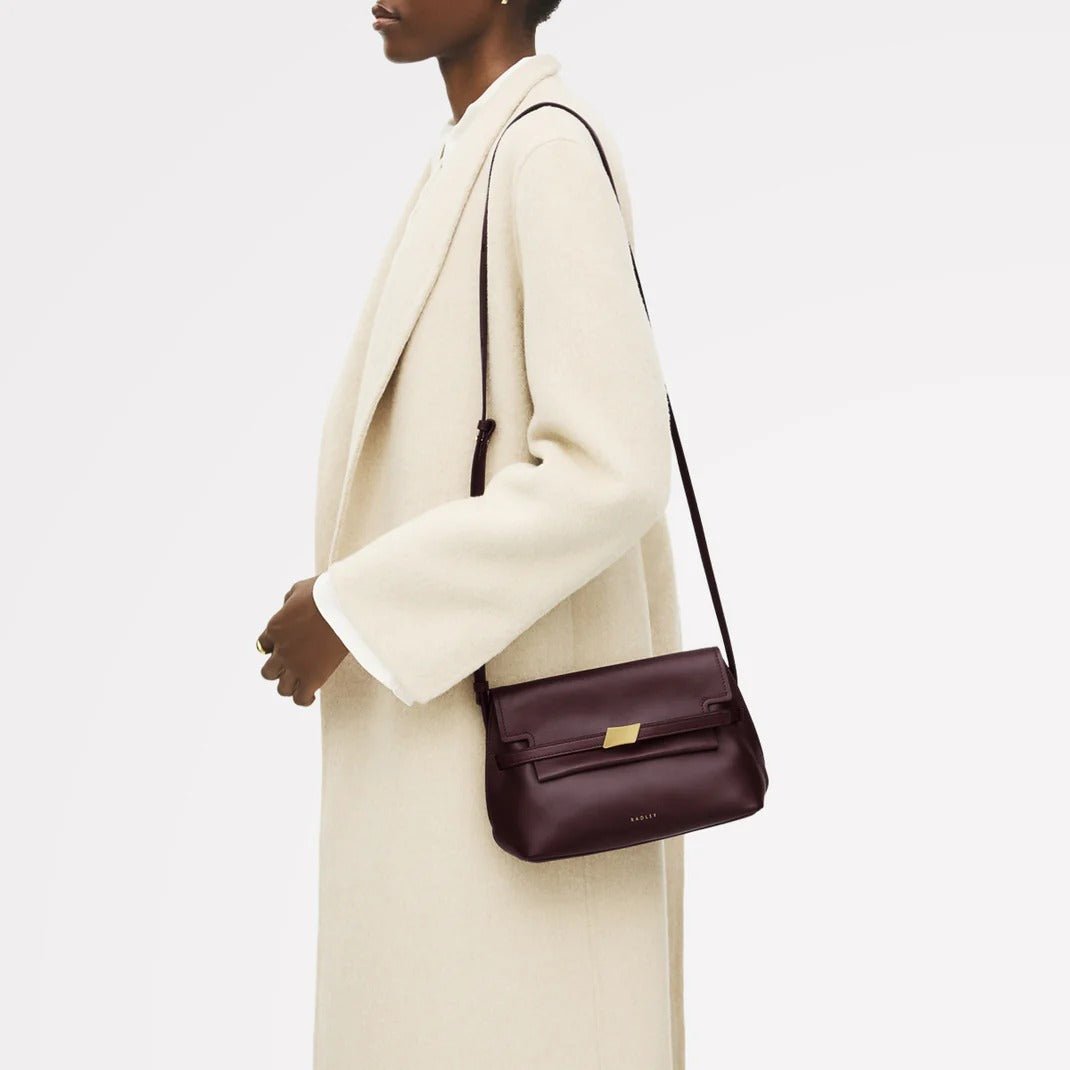Young Ideas & Henmores - Christina Small Flapover Crossbody Bag - Dark Cherry - OS