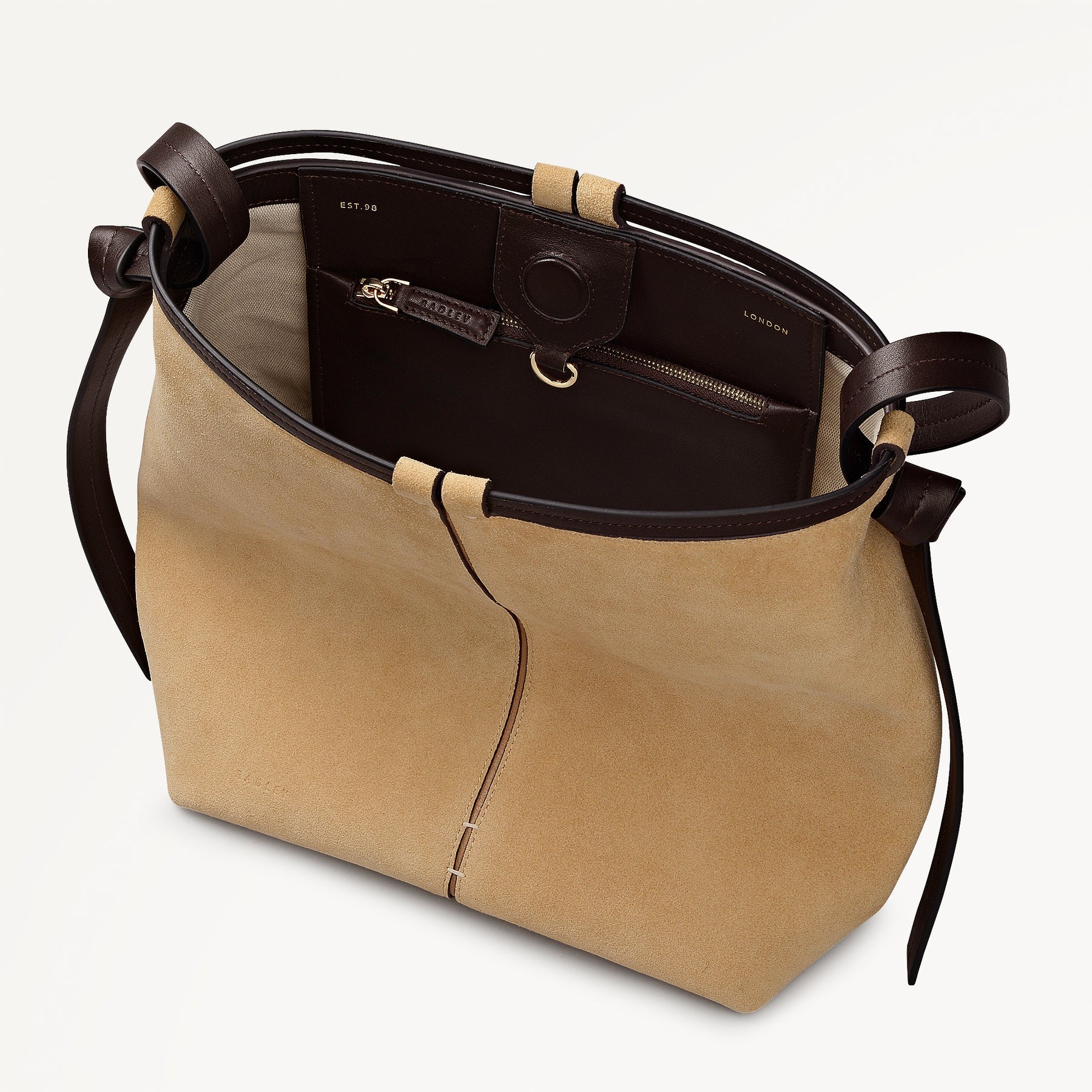 Young Ideas/Henmores - Connaught Medium Ziptop Shoulder Bag - Sahara - OS