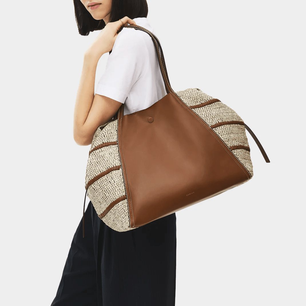 Young Ideas & Henmores - Delphine Extra Large Open Top Tote Bag - Raffia - OS