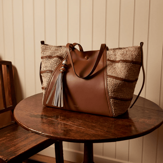 Young Ideas & Henmores - Delphine Extra Large Open Top Tote Bag - Raffia - OS