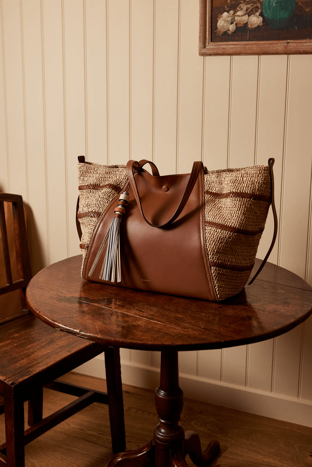 Young Ideas & Henmores - Delphine Extra Large Open Top Tote Bag - Raffia - OS