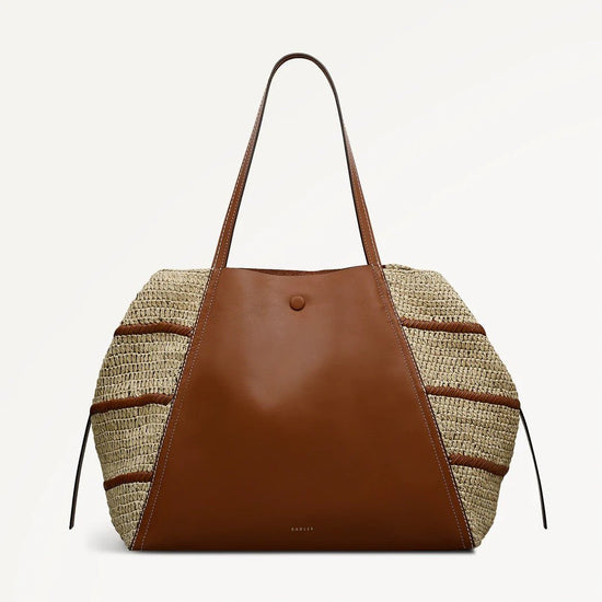 Young Ideas & Henmores - Delphine Extra Large Open Top Tote Bag - Raffia - OS