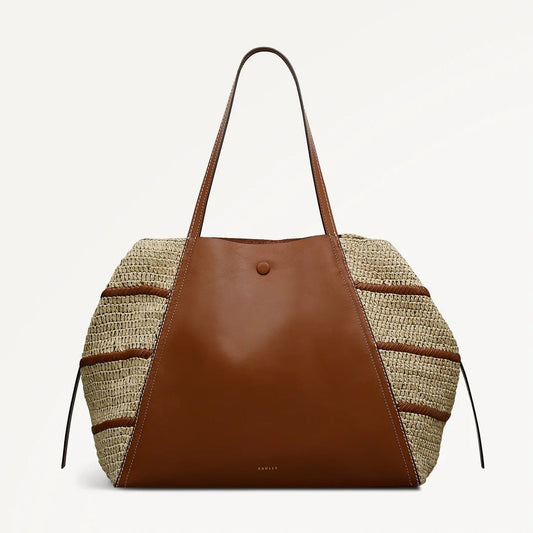 Young Ideas & Henmores - Delphine Extra Large Open Top Tote Bag - Raffia - OS