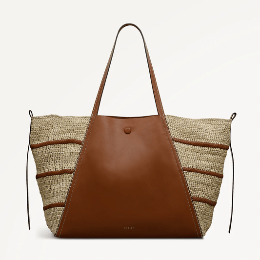 Young Ideas & Henmores - Delphine Extra Large Open Top Tote Bag - Raffia - OS