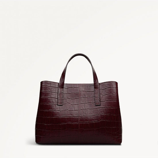 Young Ideas/Henmores - Dukes Place Faux Croc Medium Ziptop Bag - Dark Cherry - OS