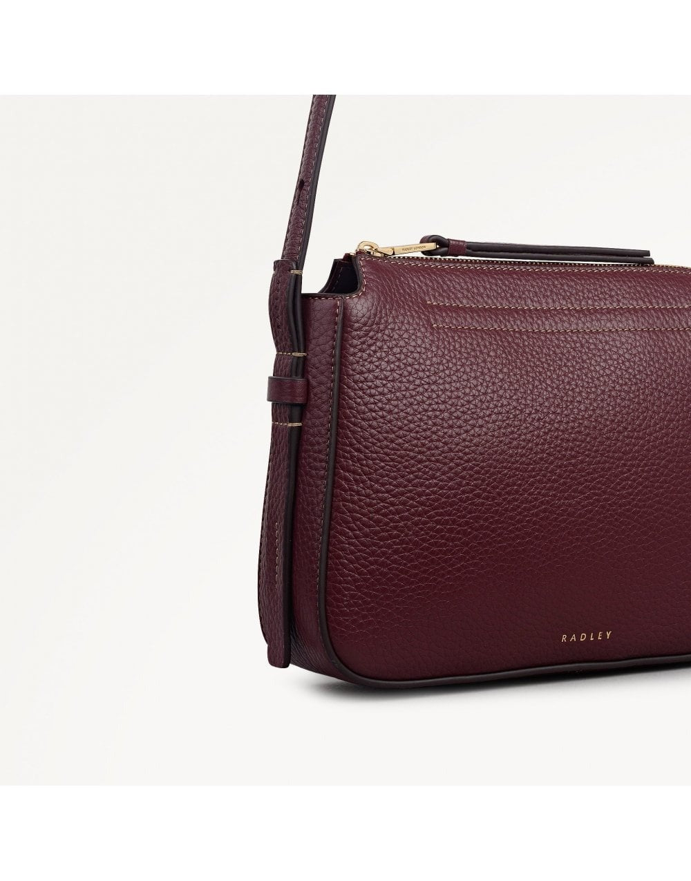 Young Ideas/Henmores - Oak Street Small Ziptop Crossbody Bag - Dark Cherry - OS