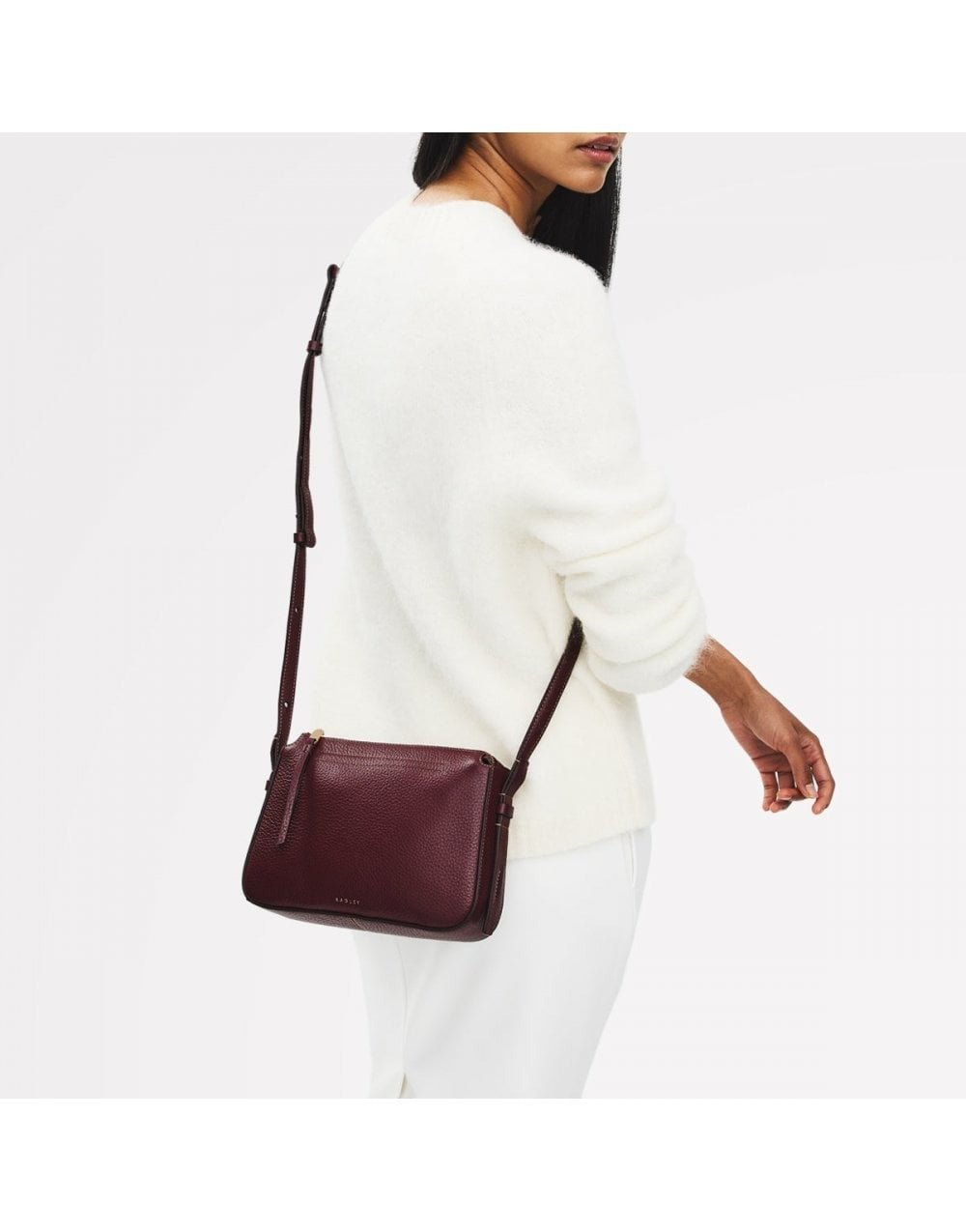 Young Ideas/Henmores - Oak Street Small Ziptop Crossbody Bag - Dark Cherry - OS