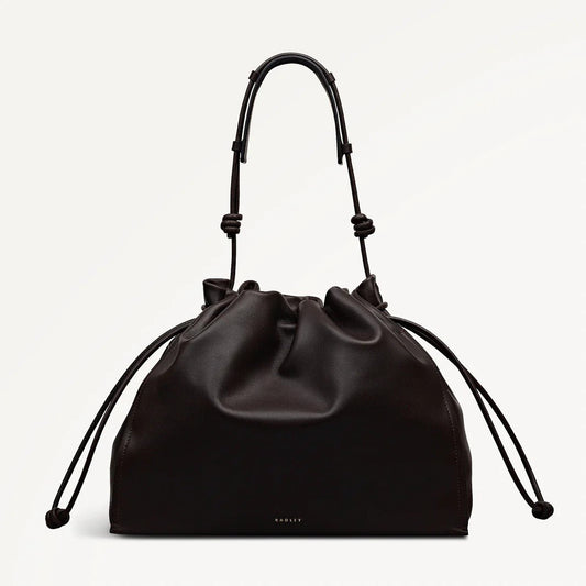 Young Ideas & Henmores - Roxburgh Large Drawstring Shoulder Bag - Dark Oak - OS