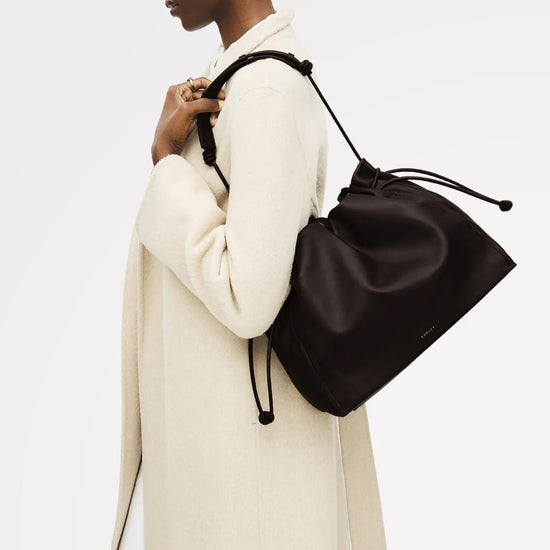 Young Ideas & Henmores - Roxburgh Large Drawstring Shoulder Bag - Dark Oak - OS