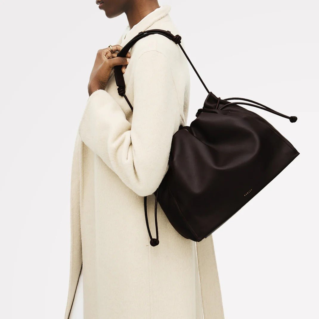 Young Ideas & Henmores - Roxburgh Large Drawstring Shoulder Bag - Dark Oak - OS