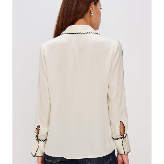 Young Ideas/Henmores - Aloise Contrast Scallop Placket Shirt - ivory - XS