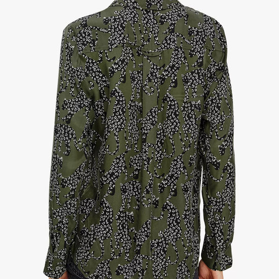 Young Ideas & Henmores -Alyssa Jaguar Print Shirt -Green -S