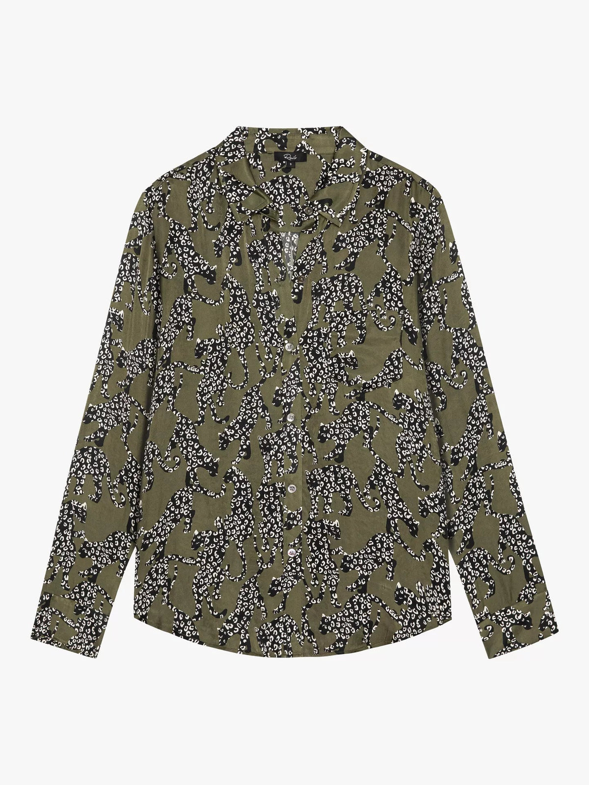 Young Ideas & Henmores -Alyssa Jaguar Print Shirt -Green -S