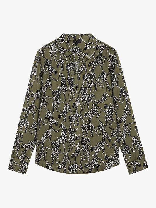 Young Ideas & Henmores -Alyssa Jaguar Print Shirt -Green -S