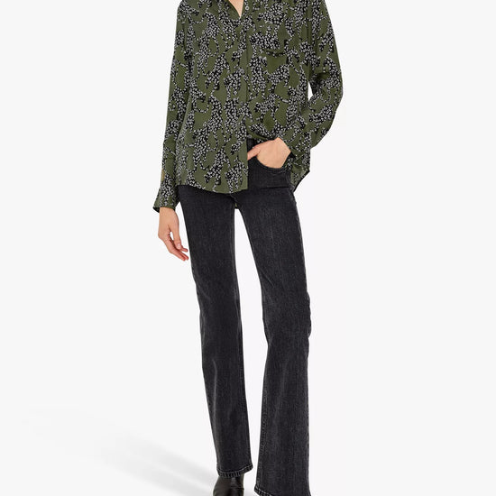 Young Ideas & Henmores -Alyssa Jaguar Print Shirt -Green -S