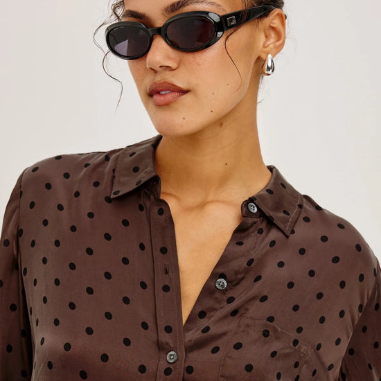 Young Ideas & Henmores -Alyssa Polka Dot Shirt -Chocolate -S