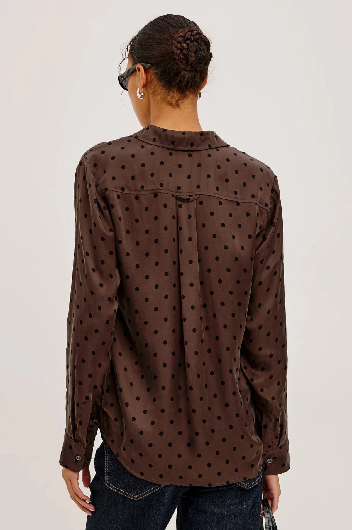 Young Ideas & Henmores -Alyssa Polka Dot Shirt -Chocolate -S
