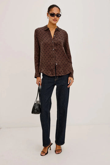 Young Ideas & Henmores -Alyssa Polka Dot Shirt -Chocolate -S